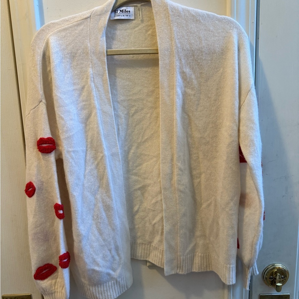 27 Miles 100% Cashmere Valentines Cardigan